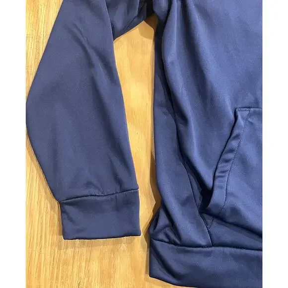 Under Armour Royal Blue Pullover Hoodie with Big Logo on Chest Fleece Mens Large - Picture 4 of 10